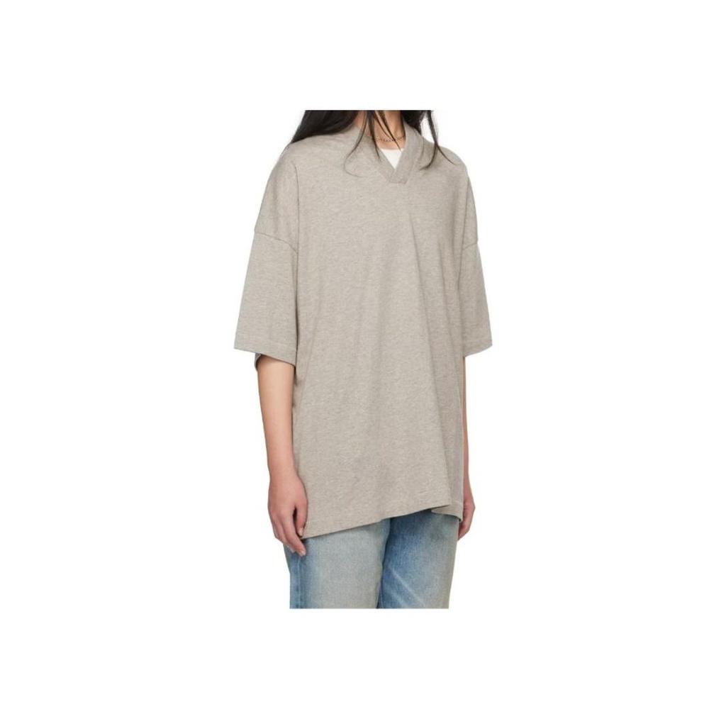 Fear of God Essentials Футболка с V-образным вырезом Весна-Лето 2024 Хизер Серый Мужская 125SU244211F