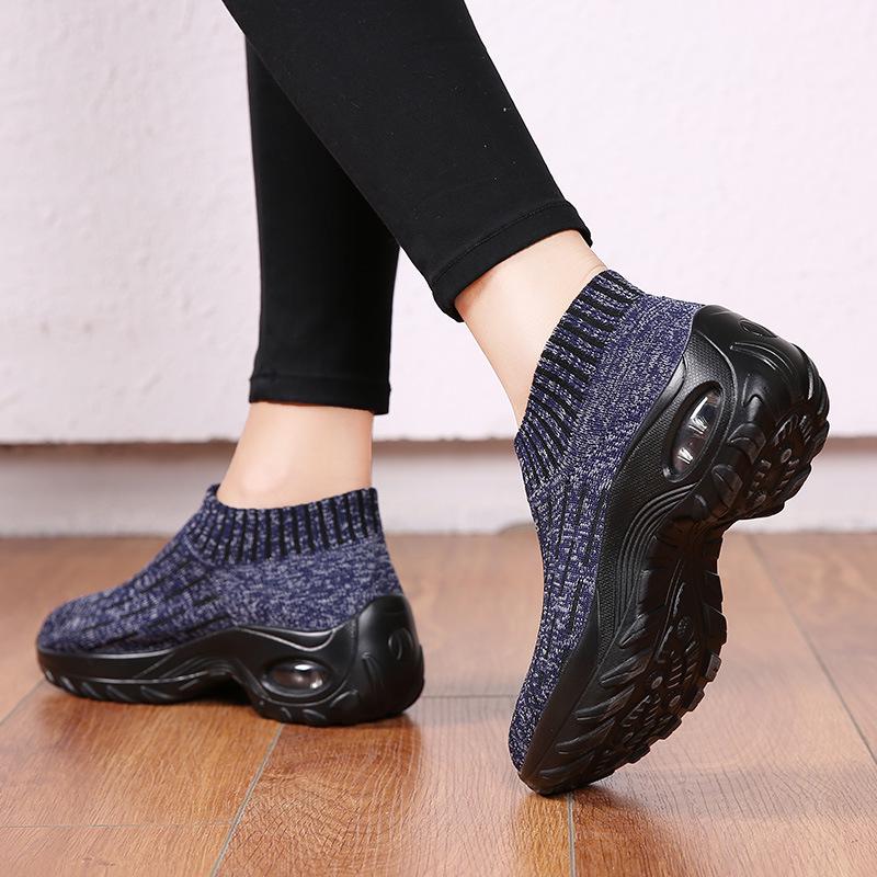 Autumn New Sports Shoes Socks Shoes Mother Shoes Flying Woven Hot-selling Large-size Shoes Women's Platform Rocking Shoes