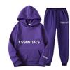 Мужской спортивный костюм с капюшоном и флисовой подкладкой, matching jogger pants set, спортивный повседневный наряд, осень