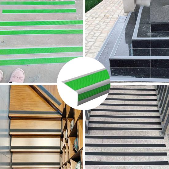 100CM Non-Slip Stair Nosing L-Shape Staircase Step Tread Self-Adhesive Stair Edge Protector Waterproof Indoor Outdoor Stair Nose Molding