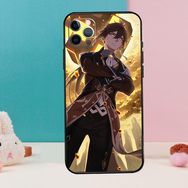 Чехол для телефона zhongli genshin impact для iPhone 17 Air 16 15 14 13 11 12 Pro Max 12 13 mini 15 16 Plus 16e