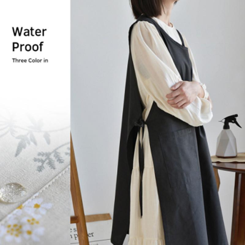 Водонепроницаемый дышащий хлопковый фартук для дома, японской и корейской домашней работы, антигрязный, кухня, кофейня, маникюрный салон, фартук