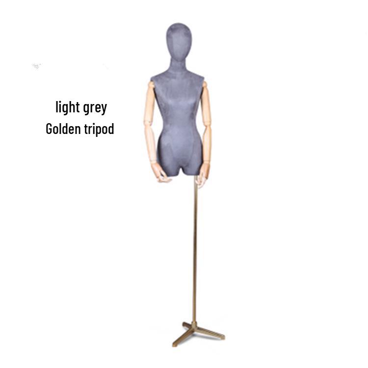 Женский замшевый манекен полторса для витрины магазина