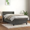 VidaXL Divan Bed and Mattress Dark Grey 90x190 Cm Velvet - Model 3130872
