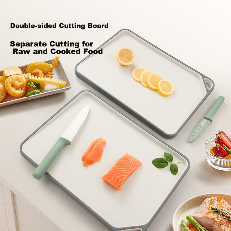 JD Original Cutting Board Chopping Block Food-Grade Household Use [Double-Sided Anti-Spill Groove] 40*28.5*2.35cm