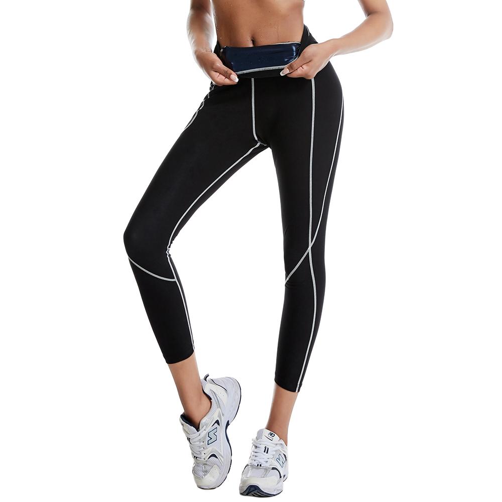 Женские леггинсы для сауны, спортивные штаны, леггинсы для похудения, корректирующее белье, тренажер для талии, формирователь тела, беговые упражнения, компрессионные брюки для похудения