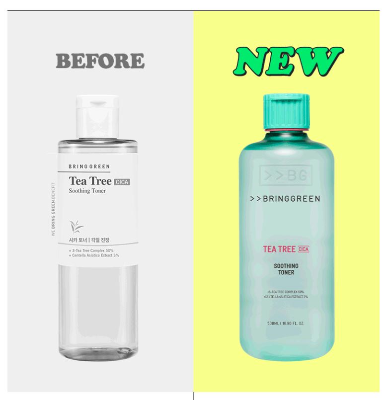 [VEGAN] BRING GREEN Tea Tree Cica Toner 500ml / Renewal