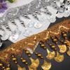 3/5M Gold Silver Sequin Bead Tassel Fringe Lace Trim For Sewing Stage Performance Garment Curtains Decoration DIY Accessories
