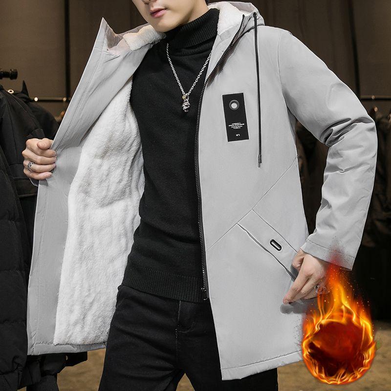 Осенне-зимний модный тренд, однотонное флисовое пальто большого размера для мужчин, повседневное свободное толстое теплое пальто большого размера