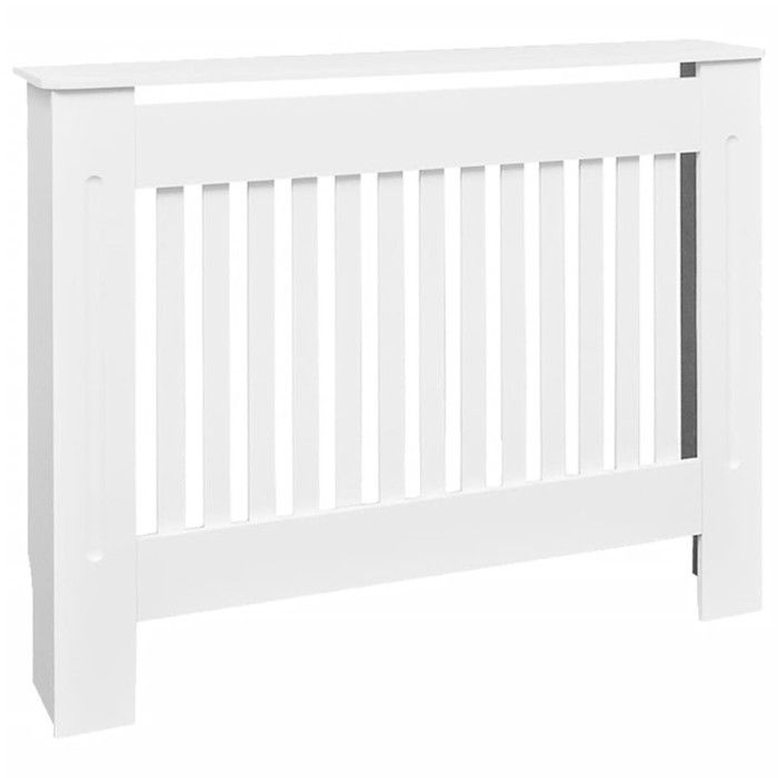 Cache-radiateur en MDF Blanc - VidaXL - 112 cm - Espace de rangement pour livres et ornements