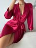 Women's Silk Imitation Pajama Set: Sexy Robe & Bathrobe Dressing Gown