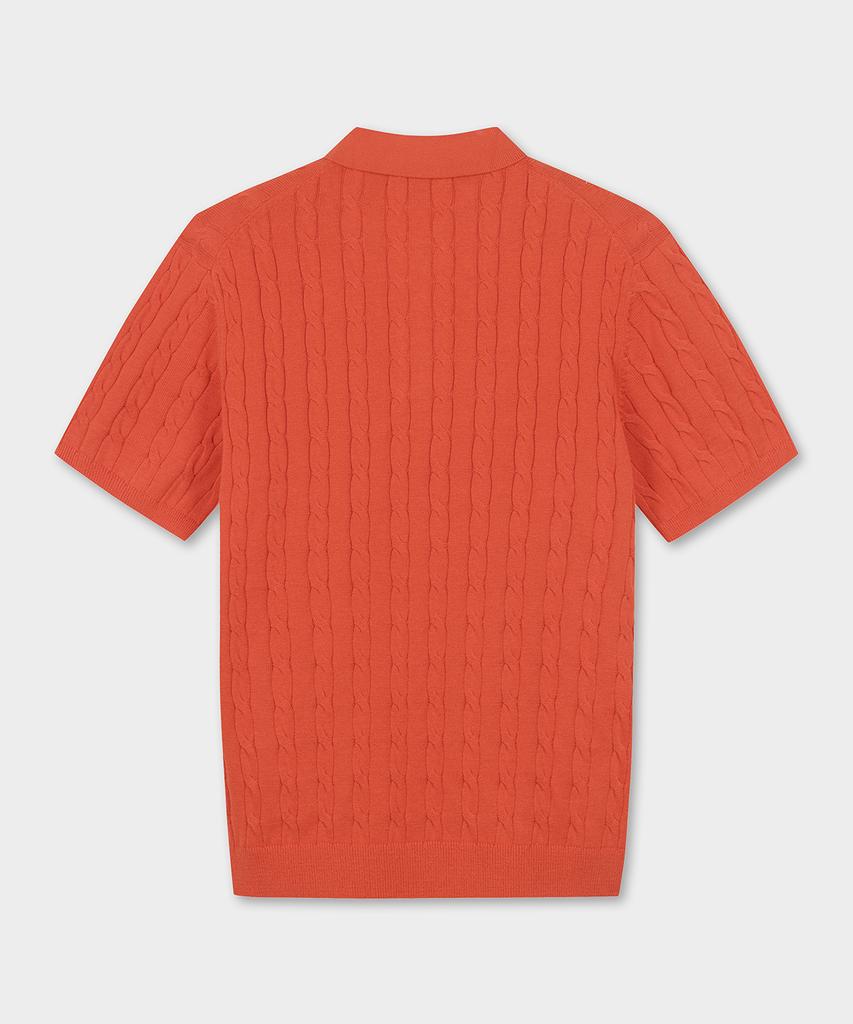 BROOKS BROTHERS Хлопковый свитер-поло с косами, с коротким рукавом (оранжевый) (Bbwtmb204Affm)