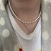 Artificial Pearl Necklace Men Simple Handmade Strand Bead Necklace Choker Men Jewelry for Women Girls Wedding Banquet Necklaces