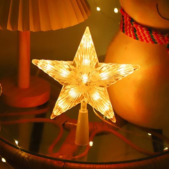 Рождественская звезда-верхушка для елки с несколькими режимами освещения, пульт дистанционного управления, питание от USB, 3D-украшение для верхушки елки в виде звезды