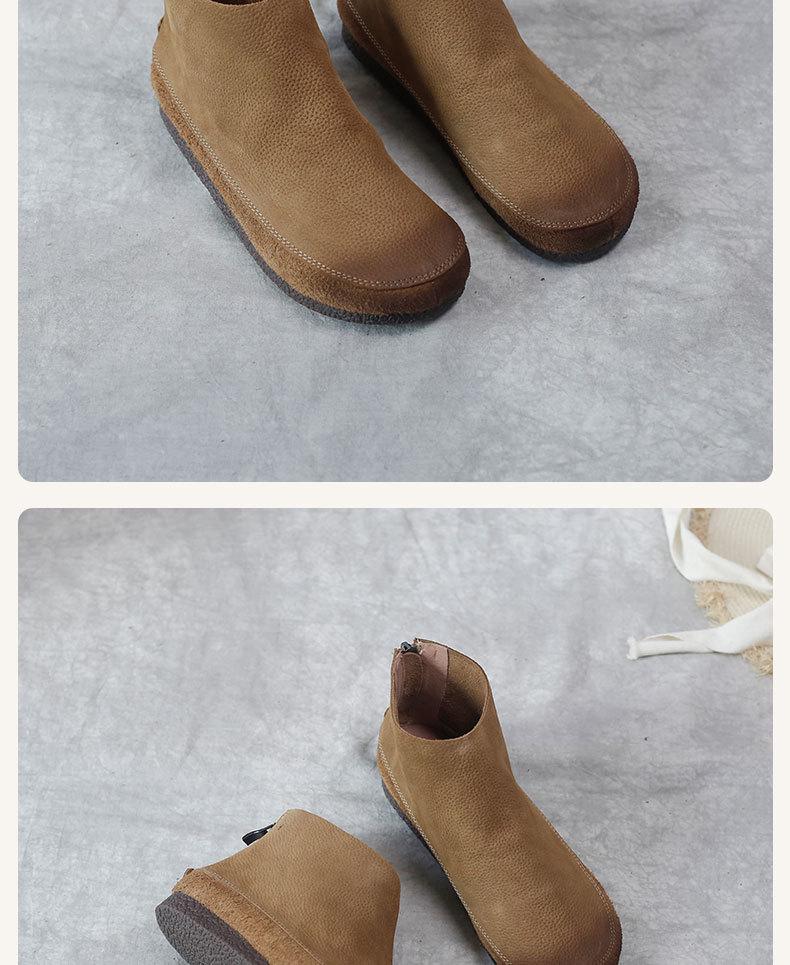 Женские короткие сапоги из натуральной европейской кожи, облегающего кроя, с принтом «трансграничный пятнистый».