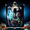 1pc Cozy Print Blanket, Ghost Horror Character Blanket Appropriate for Home Picnic and Travel Adventures