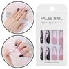 Fake Nails Ballerina with Taichi Design False Nail Tips Long Coffin White and Black Mixed Colors