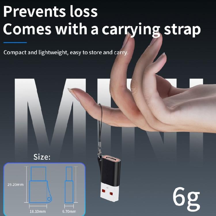 Rugged Metal USB3.0 To Type C Converter with Detachable Lanyard for Seamlessly Smartphones Laptops Connectivity