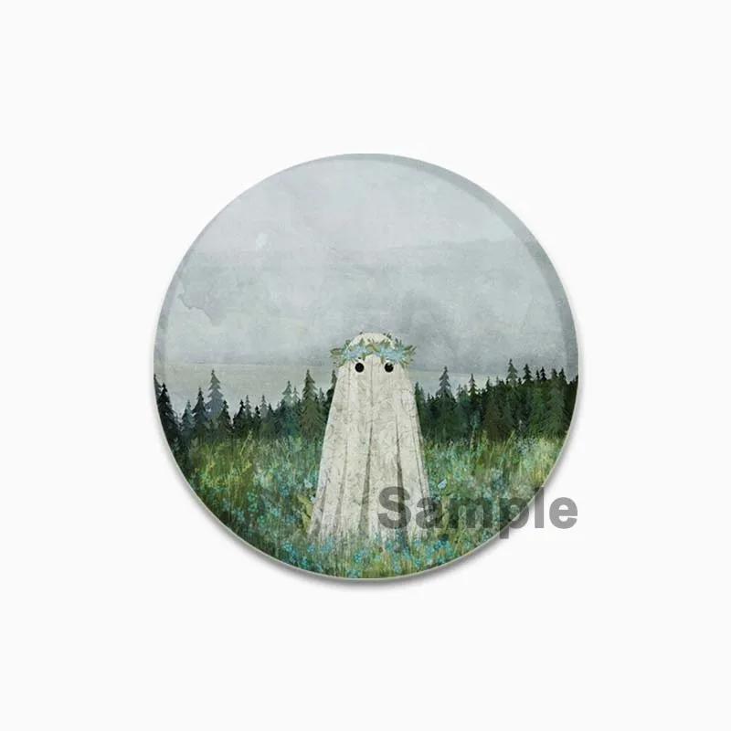 32/44/58mm Time Gear Quote Brooch On Backpack, Handmade Round Brooches, Cute Pins, Anime Icon Badges for Clothes