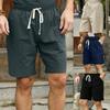 Linen Shorts Men Big Tall Summer Plus Size Elastic Waist Casual Flax Bermuda Male Beach Linen Clothes
