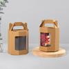 WTEMPO 10PCS Simple Octagonal Transparent Window Gift Boxes Kraft Paper Small Item Display Boxes Creative DIY Writable Folding Flower Gift Boxes