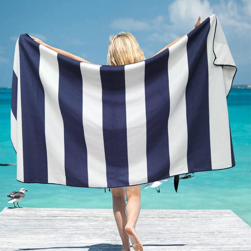 Custom Printed Microfiber Beach Towel Quick Dry Sports Swimming Pool Outdoor Travel Yoga Gym Sun Protection Double Sided Plush Bath