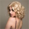 Golden Short Wave Bob Wigs Women Shoulder-length Hair Blonde Synthetic Hair Wig