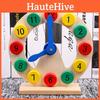 Kid Wooden Learning Clock Non Electric Educational Toy Number Recognition Skills
