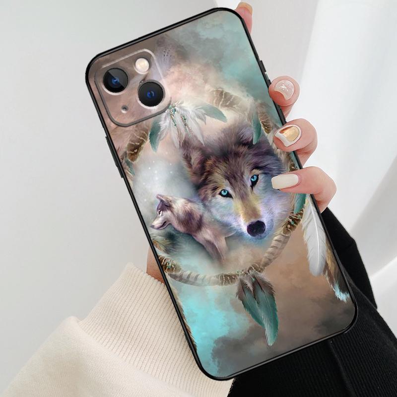 Чехол для телефона с изображением воющего волка для iPhone 17 Pro Max 14 13 12 11 15 16 Pro Max mini 15 16 Plus 16e 17 Air Cover