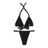 2Pcs/Set Women Bikini Set Halter Padded Wireless Bikini Bra High Waist Swimming