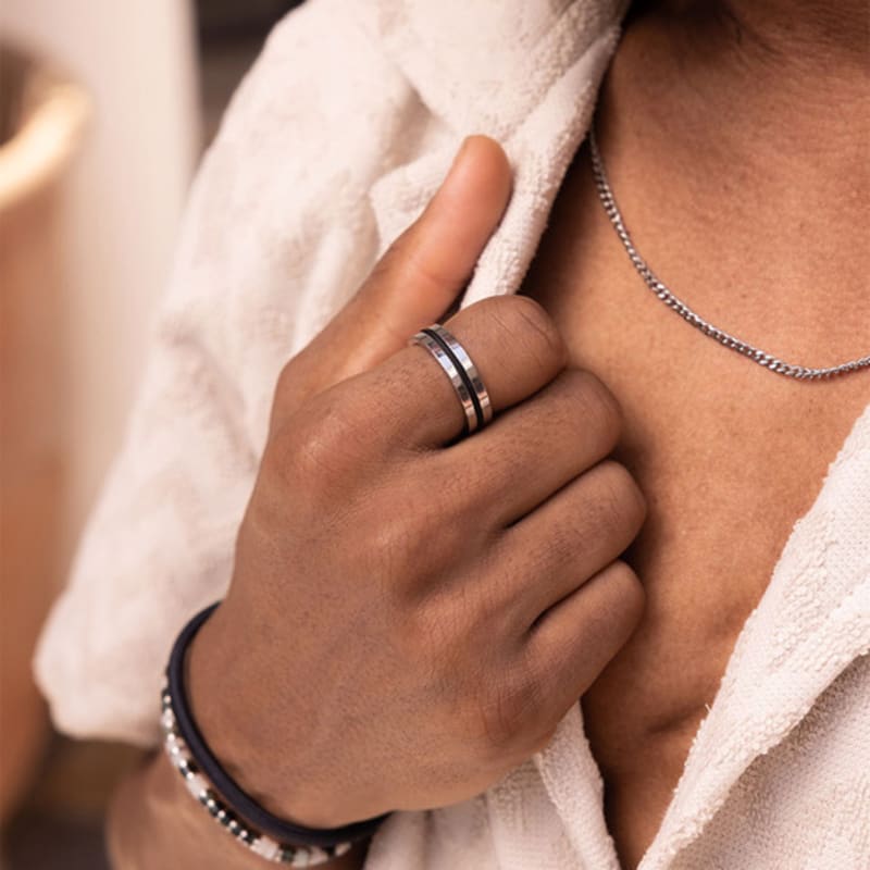 PIG & HEN Nabak 6 Ring - Navy X Silver