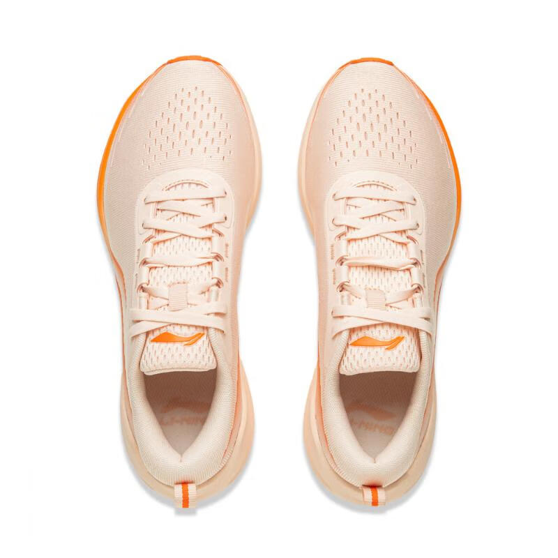 Li Ning Tread Wind Удобные Простые Нескользящие Износостойкие Низкие Кроссовки Женские Кроссовки Бежевый Оранжевый AGLU322-5