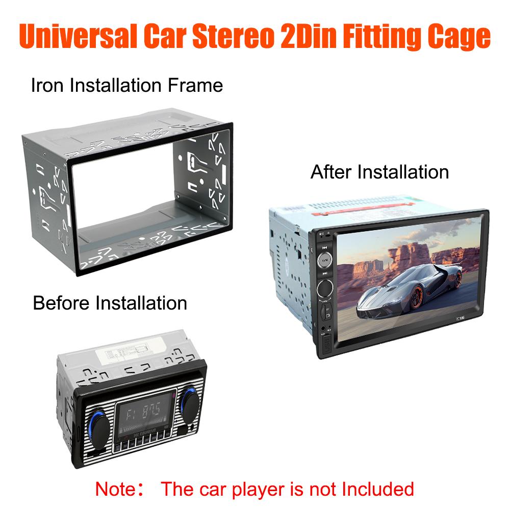 For 2Din Car DVD Radio Player 2Din Fittings Kit Auto Panel Audio Dash Mount Kit Box Universal Radio Head Unit Installation Frame