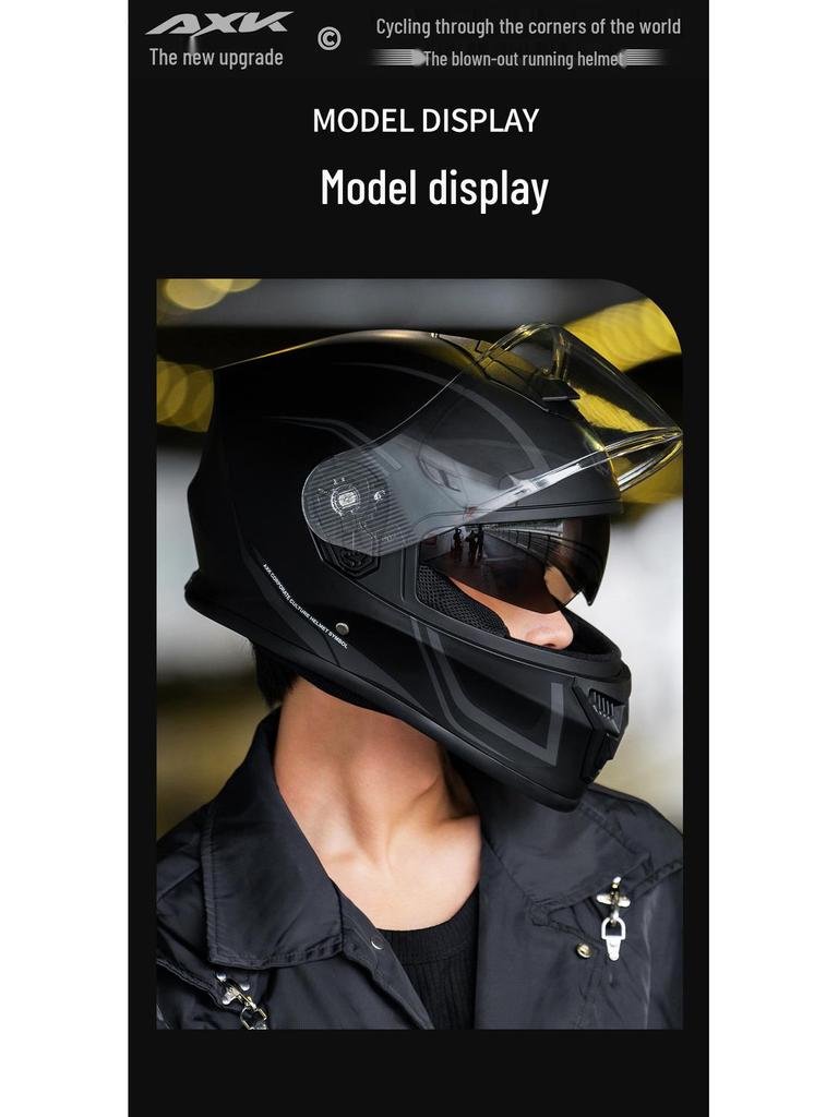 National Standard Certified Full Face Motorcycle Helmet - Four Seasons Universal, Warm, Anti-Fog