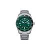 Кварцевые часы Eco-Drive с браслетом из нержавеющей стали Мужские часы Зеленые AW176880X