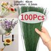 100 шт. 40 см Флористические проволочные стебли с бумажной обмоткой Искусственные веточки Железная проволока для изготовления чулочных веток своими руками Аксессуар для изготовления цветов