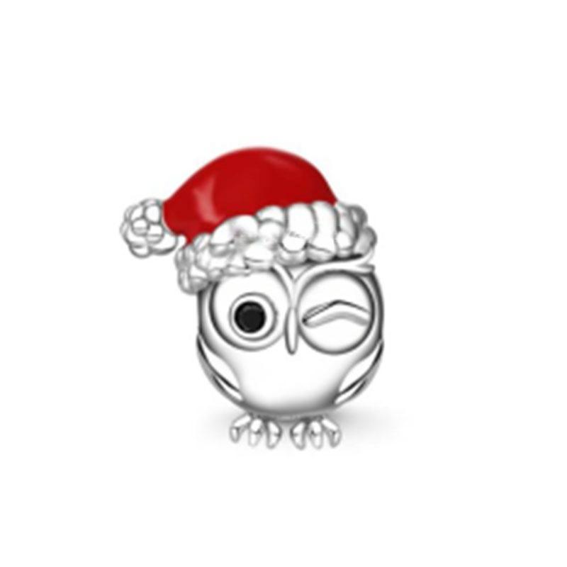 Медь Рождественская Серия Бусина Санта Клаус Подарок Лось Шармы Подходят Женские Украшения Фестиваль День Рождения Сделай Сам Браслет