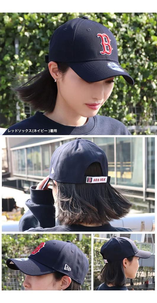 NewEra Cap Newera 9FORTY Hat MLB Major League Cool Stylish Red Sox Navy Navy [New Era] Men's Women's [Item]