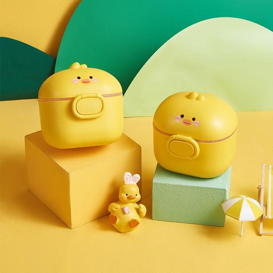Коробка для сухого молока, дозатор для формулы с ложкой, пищевой класс, без запаха, милый утенок, контейнер для хранения формулы, детское сухое молоко, коробка для закусок, орехов