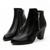 Women Ankle Boots PU Leather Boots High Heel 8cm Ladies Shoes Side Zipper Short Boots for Women Shoes 2024