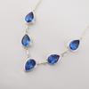 Танзанит Драгоценный Камень Серебряное Ожерелье 925 Стерлинговое Серебро Ручная Работа Ювелирное Ожерелье для Свадьбы RN-1-8