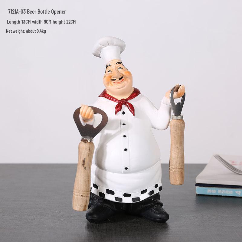 European Chef Figurine - Decorative Ornament for Home, Cafe, Cake Shop, or Living Room