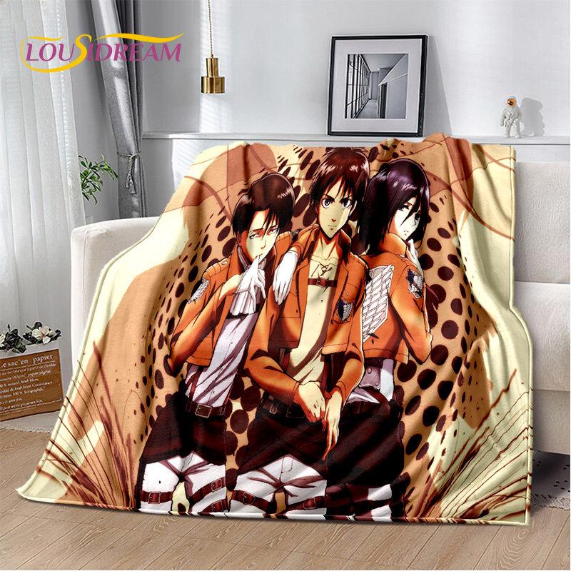 Мягкое плюшевое одеяло из японского аниме «Атака Титанов», фланелевое одеяло для гостиной, спальни, кровати, дивана, офиса