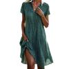 Summer Polka Dot V-Neck Short-Sleeve Dress for Women