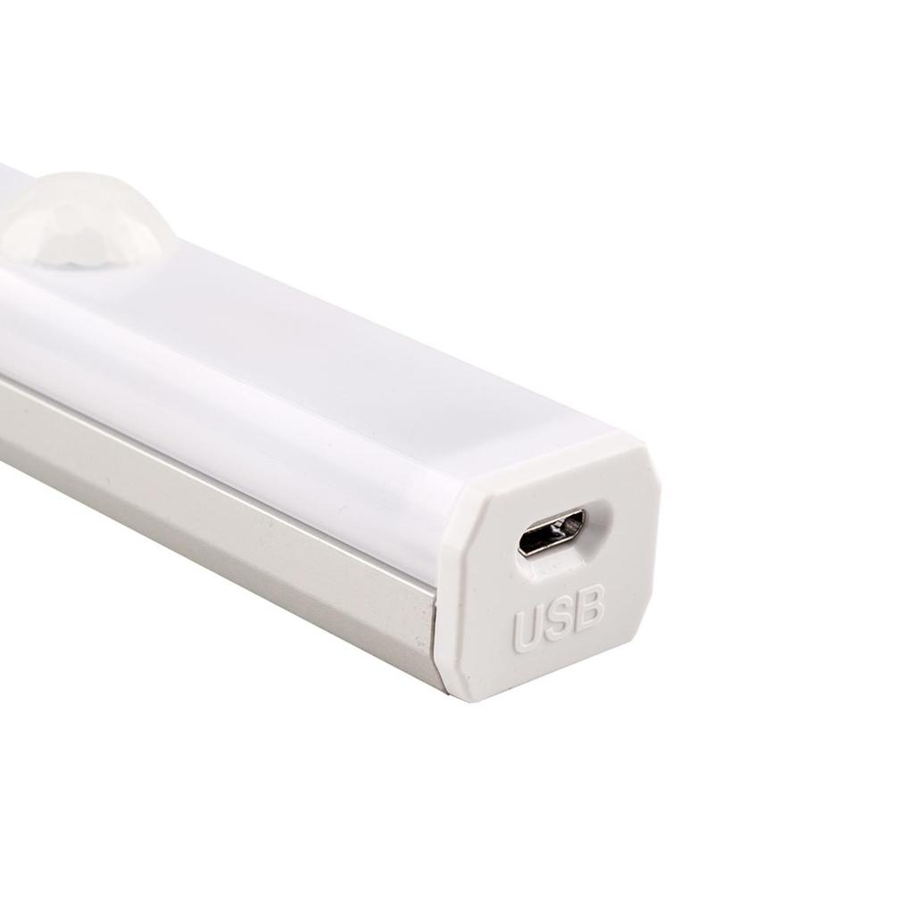 PIR Motion Sensor LED Night Light Dimmable Rechargeable Wireless Bedroom Cabinet Lamp Closet Room Aisle Tube Bar Detector Bulb