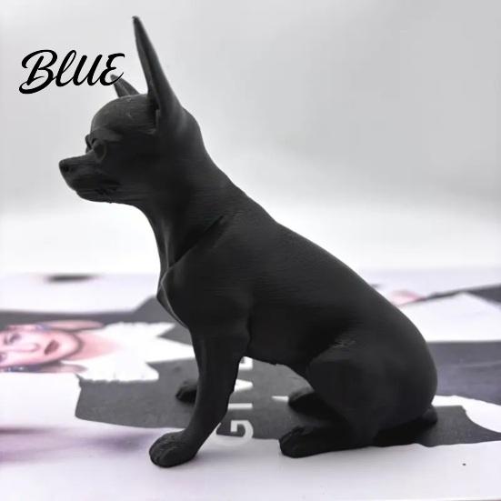 Современная черная статуэтка собаки 3D-печатная фигурка чихуахуа, статуэтка, пластиковый настольный питомец, скульптура щенка для украшения стола, подарок любителям, стабильная