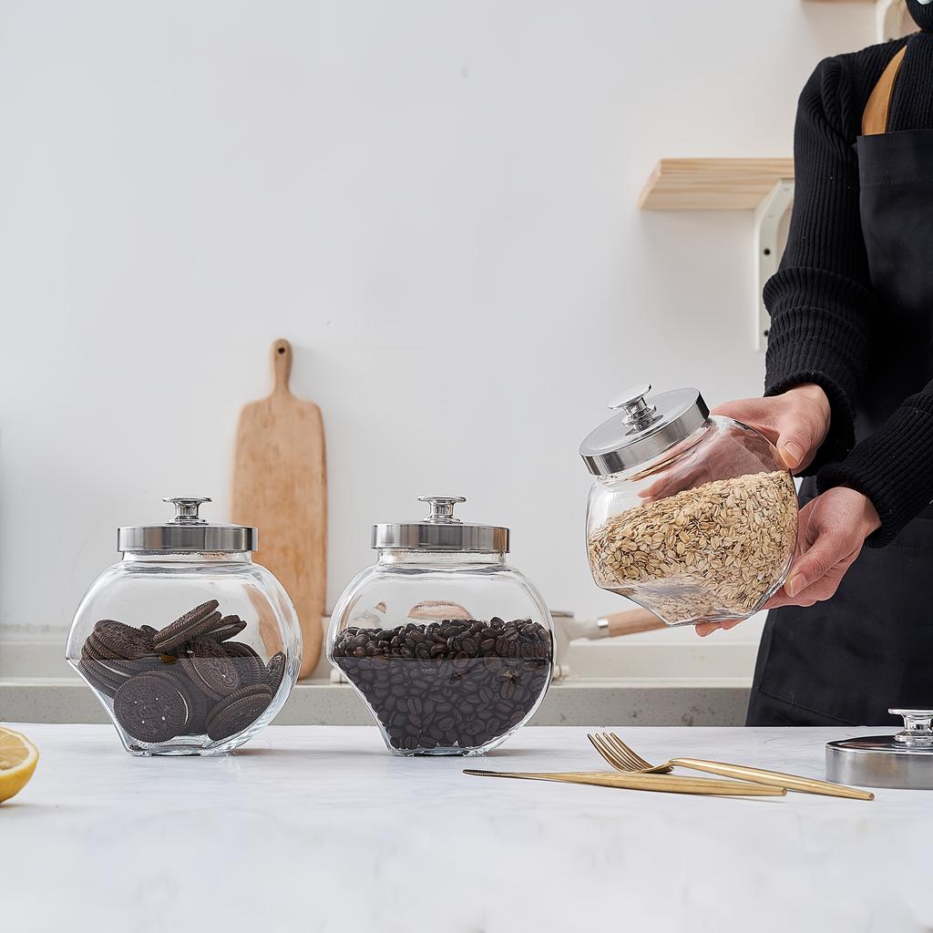 3 шт. мини-стеклянная банка для пенни, банка для конфет, банка для печенья, кухонная канистра, стеклянная банка для конфет, коробка для хранения ювелирных изделий, драгоценных камней, монет с крышкой, идеально подходит для шоколадных конфет