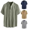 Men's Cotton Short Sleeved Summer Shirt Men's Trend Loose Top Cotton Shirt