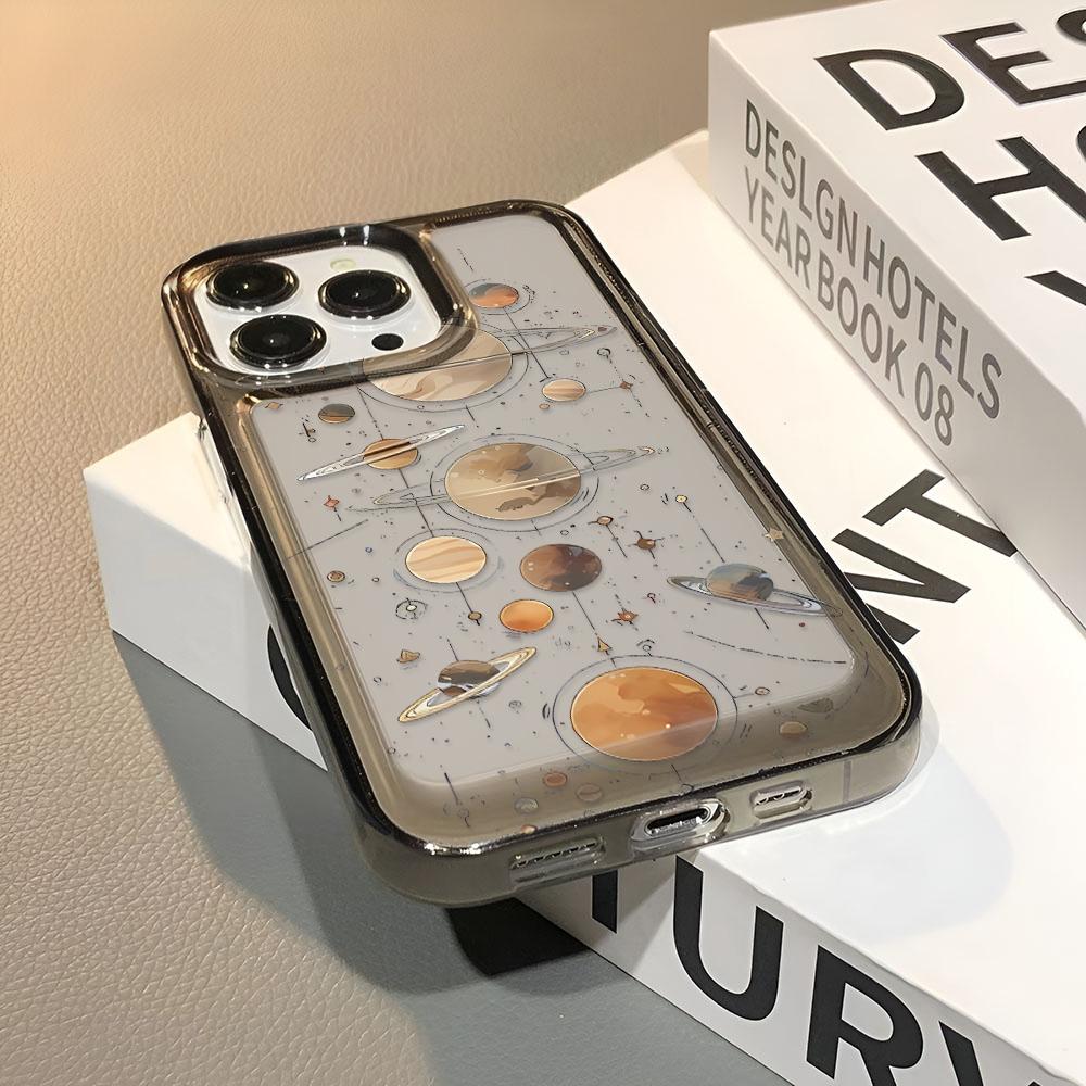 Чехол на весь экран 'Планета' для iPhone 16 15 14 13 12 11 Pro Max Plus, Чехол-бампер 17 Air 16 Улучшенный противоударный чехол для телефона