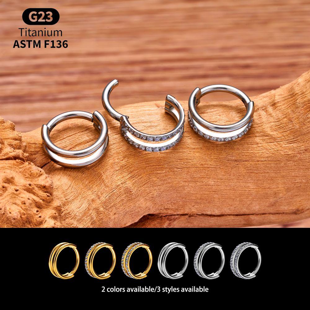 Набор титановых колец-кликеров для пирсинга уха (Helix, Tragus, Septum, Conch), вертикального пирсинга, носа, губ, сегментные кольца с шарниром, украшения для тела